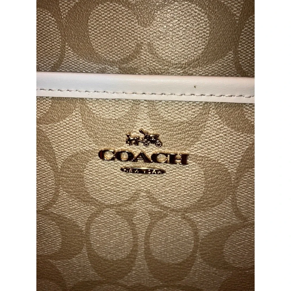 Vintage Coach File Leather Crossbody Bag Cream Beige Y2K F58297